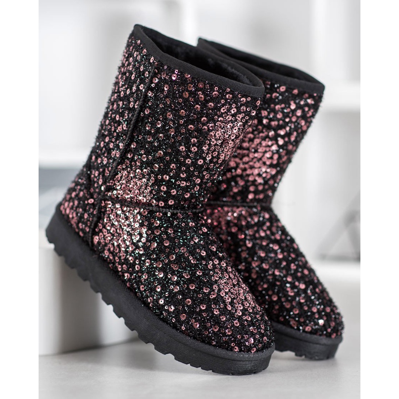 SHELOVET Mukluki chaud avec des paillettes multicolore 2