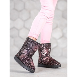 SHELOVET Mukluki chaud avec des paillettes multicolore 1