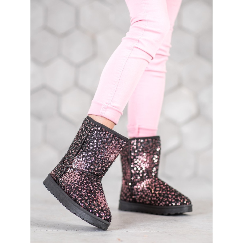 SHELOVET Mukluki chaud avec des paillettes multicolore 1