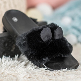 SHELOVET Pantoufles Noires le noir 1