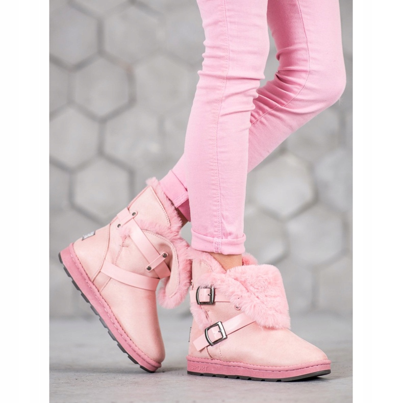 Bona Mukluki en daim à rayures rose 1