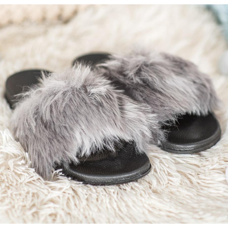 SHELOVET Pantoufles élégantes gris 1