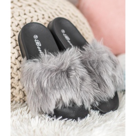 SHELOVET Pantoufles élégantes gris 2