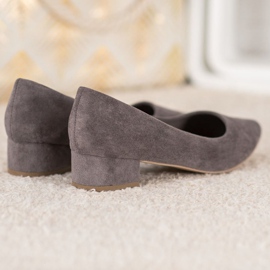 SHELOVET Escarpins à talon plat gris 1