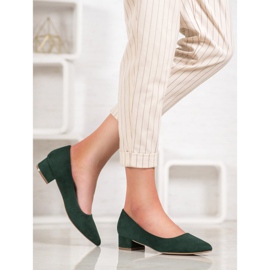 SHELOVET Escarpins à talon plat vert 5