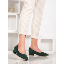 SHELOVET Escarpins à talon plat vert 1