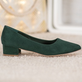 SHELOVET Escarpins à talon plat vert 4