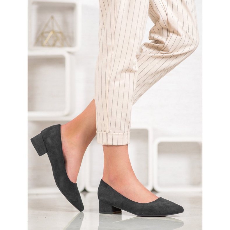 SHELOVET Escarpins à talon plat noir 1