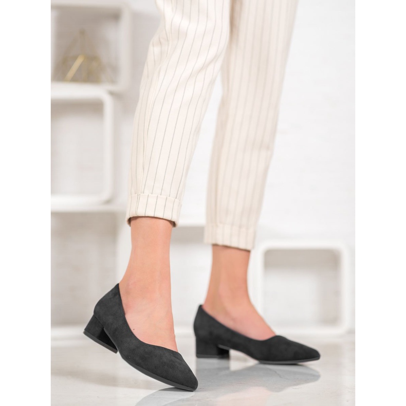 SHELOVET Escarpins à talon plat noir 2