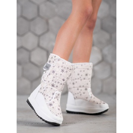SHELOVET Bottes de neige velcro blanche 2