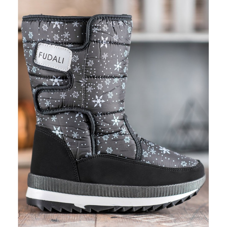 SHELOVET Bottes de neige velcro noir 2