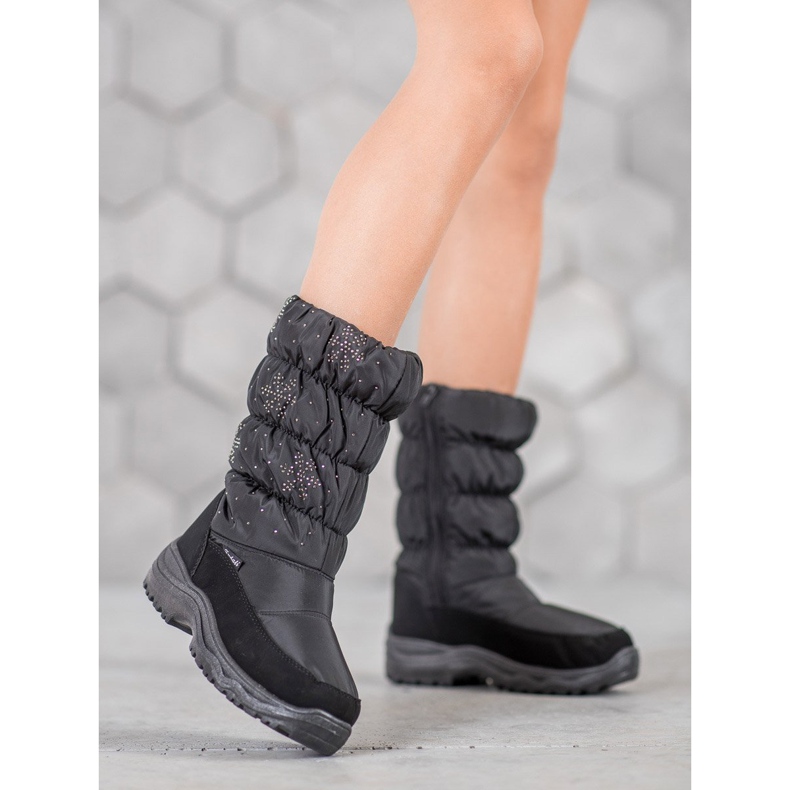 SHELOVET Bottes de neige chaudes sur la plate-forme le noir 2