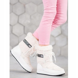 Small Swan Bottes de neige à lacets à la mode blanche 1