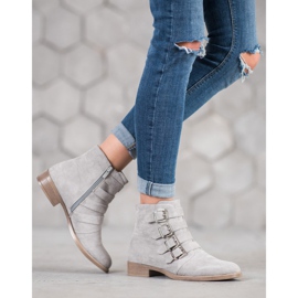 Sergio Leone Bottines En Daim Avec Boucles gris 3