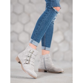 Sergio Leone Bottines En Daim Avec Boucles gris 4