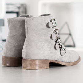 Sergio Leone Bottines En Daim Avec Boucles gris 1