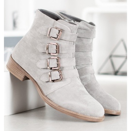 Sergio Leone Bottines En Daim Avec Boucles gris 2