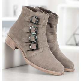 Sergio Leone Bottines En Daim Avec Boucles kaki 1