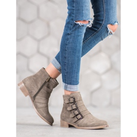 Sergio Leone Bottines En Daim Avec Boucles kaki 2
