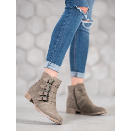Sergio Leone Bottines En Daim Avec Boucles kaki 3