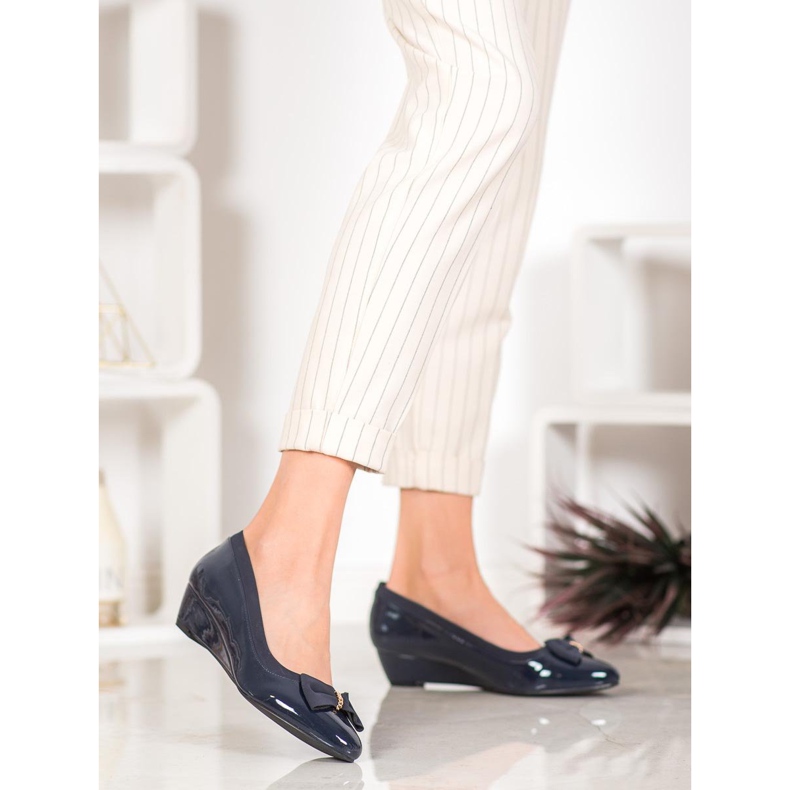 Sergio Leone Ballerine élégante sur compensée bleu 2