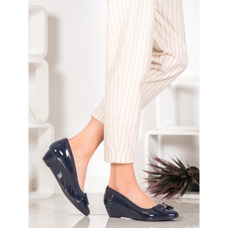 Sergio Leone Ballerine élégante sur compensée bleu 1