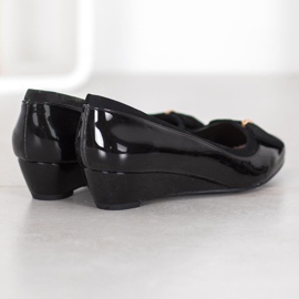 Sergio Leone Ballerine élégante sur compensée noir 1