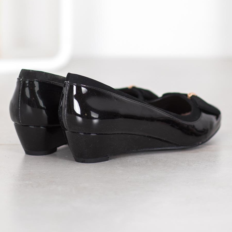 Sergio Leone Ballerine élégante sur compensée noir 1