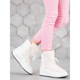 Small Swan Bottes d'hiver en peau de mouton blanc 1