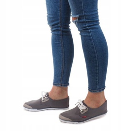 Baskets à lacets grises en lycra CC8518 3