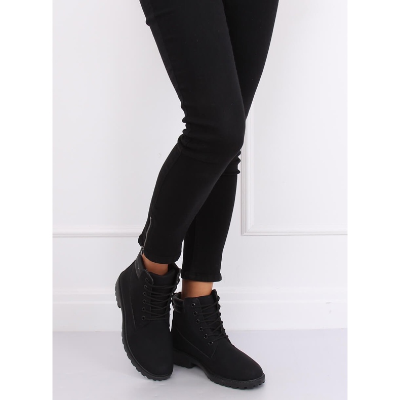 Bottes en bois noires pour femmes W-3033 Black II Type 2