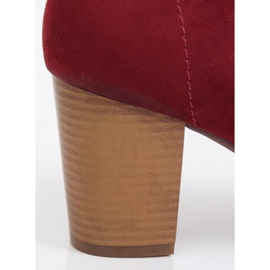 Bottines en daim bordeaux 8B856 Wine II Grade rouge 1