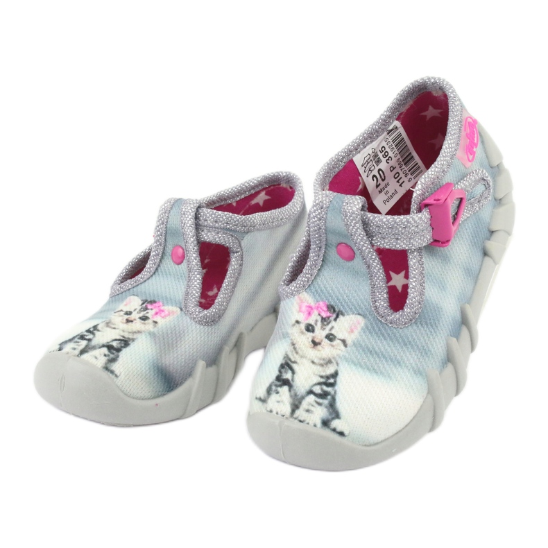 Befado chaton chaussures pour enfants 110P365 rose gris 2