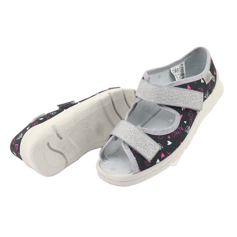 Slippers pour enfants de Befado 969y144 noir rose gris 5