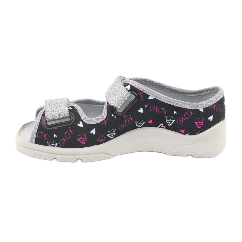 Slippers pour enfants de Befado 969y144 le noir rose gris 2