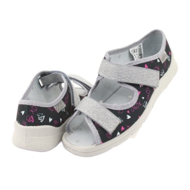 Slippers pour enfants de Befado 969y144 le noir rose gris 4