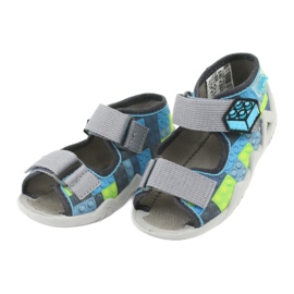 Sandales pour enfants Befado 250P093 bleu gris vert 3