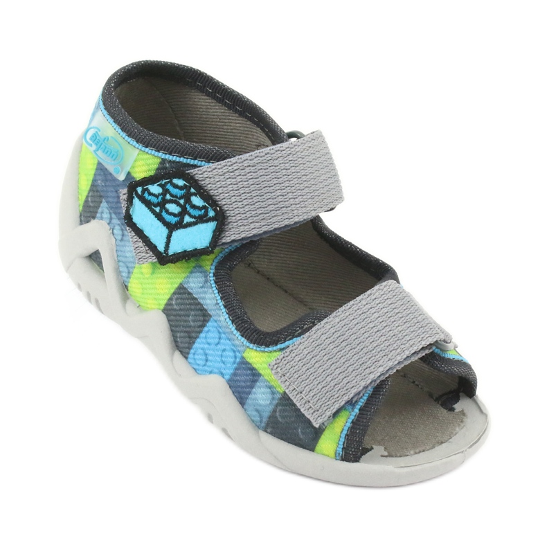 Sandales pour enfants Befado 250P093 bleu gris vert 1