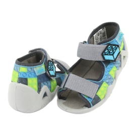 Sandales pour enfants Befado 250P093 bleu gris vert 4
