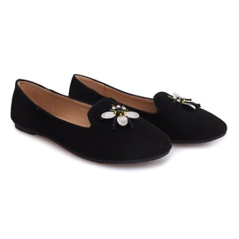 Ballerines en daim avec crâne 9988 noir le noir 2
