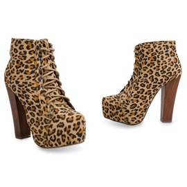 Bottes Unie À Talon E347 Beige brun le noir multicolore 3