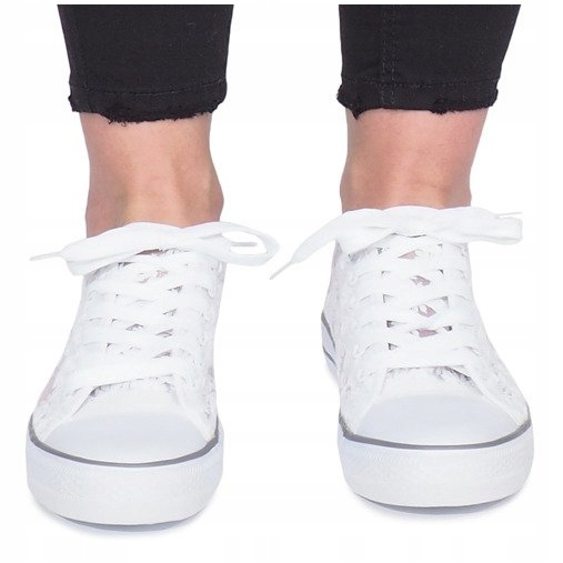 Baskets ajourées beiges Impress blanc 1