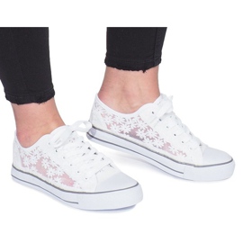 Baskets ajourées beiges Impress blanche 2