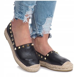 Espadrilles noires à clous Montana le noir 2