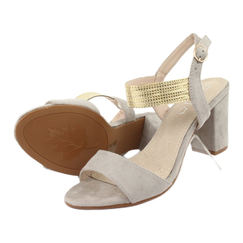 Sandales sur le poteau Filippo DS817 gris / or jaune 5