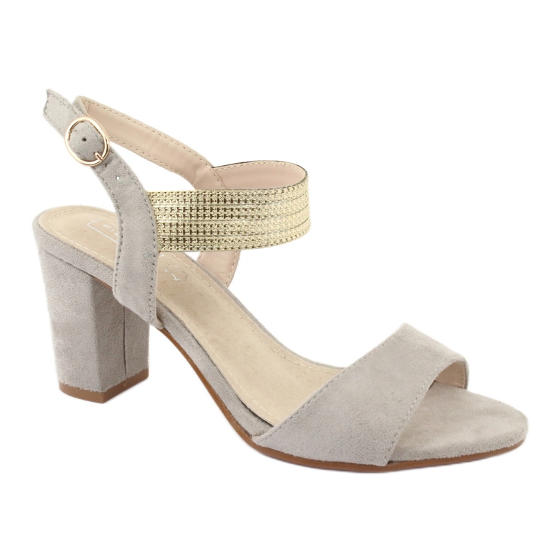 Sandales sur le poteau Filippo DS817 gris / or jaune 1