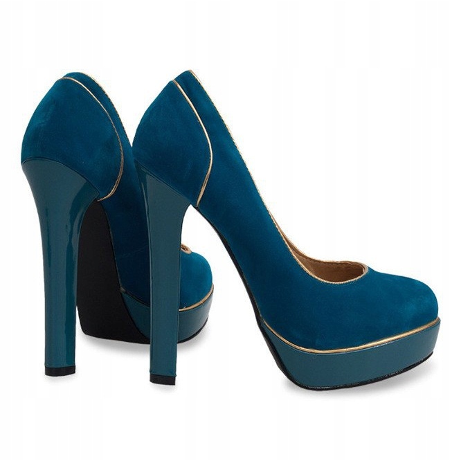 Escarpins Classiques Sur La Plateforme 805 Bleu vert 1