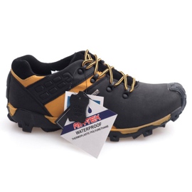 Bottes Trekking Cuir Nat HLD923 Noir le noir jaune 3