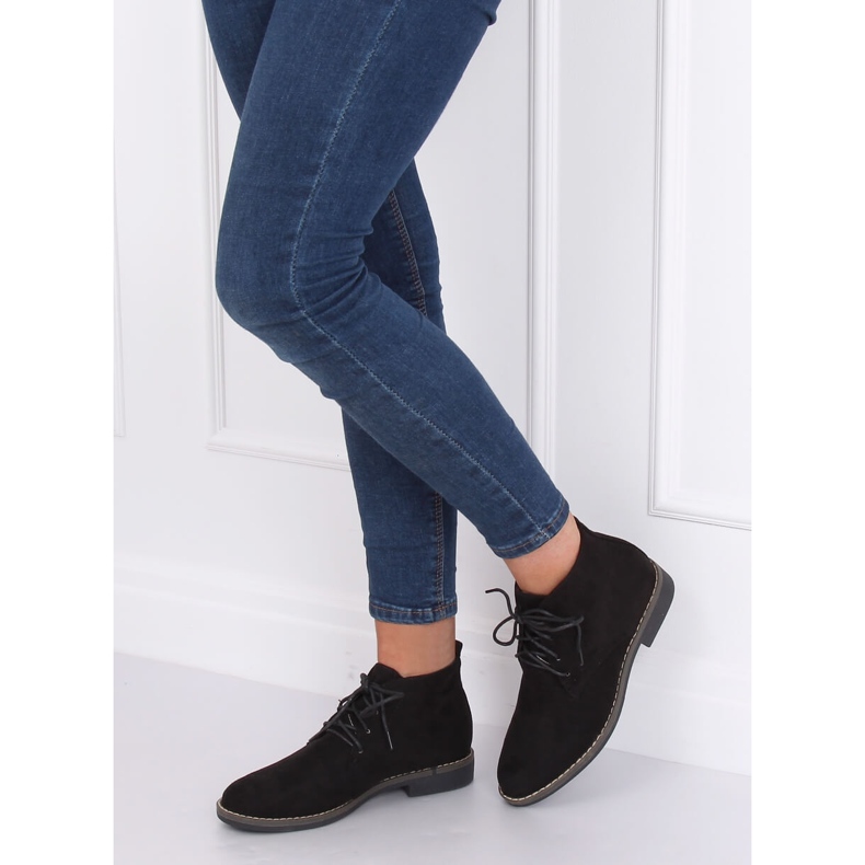 Bottines noires à lacets 8B977 Noir le noir 1