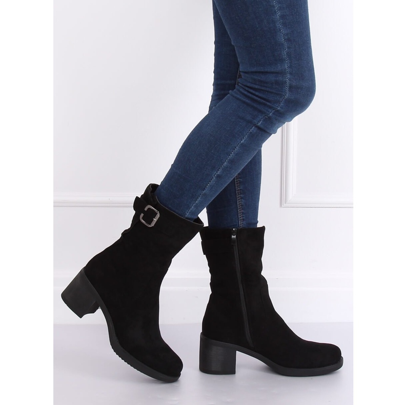 Bottines noires à talons bas TX-1821 Noir le noir 2